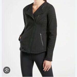 Athleta Asymmetrical Zip Black Moto Jacket